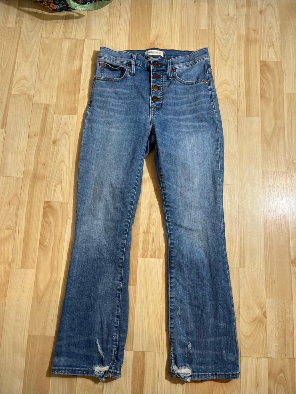Madewell Womens Medium Wash Cali Demi Boot Button Fly Size 25